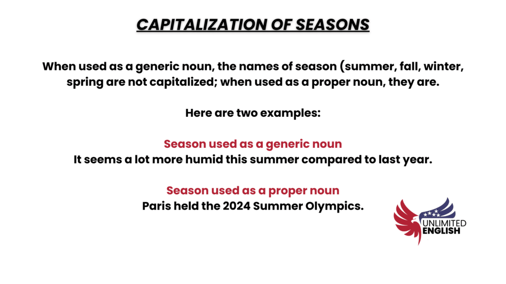 CAPITALIZATION OF SEASONS 1